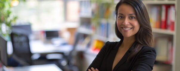 Fototapeta premium Confident businesswoman in modern office