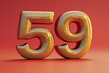 Number 59 in 3d style - obrazy, fototapety, plakaty