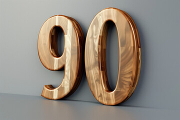 Number 90 in 3d style - obrazy, fototapety, plakaty