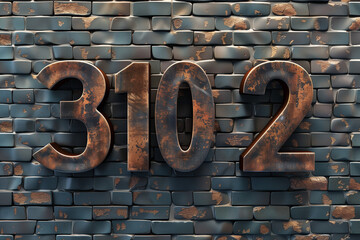 Number 3102 in 3d style - obrazy, fototapety, plakaty