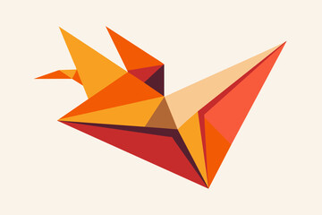 A classic envelope icon redesigned to resemble a origami bird, symbolizing communication and creativity.