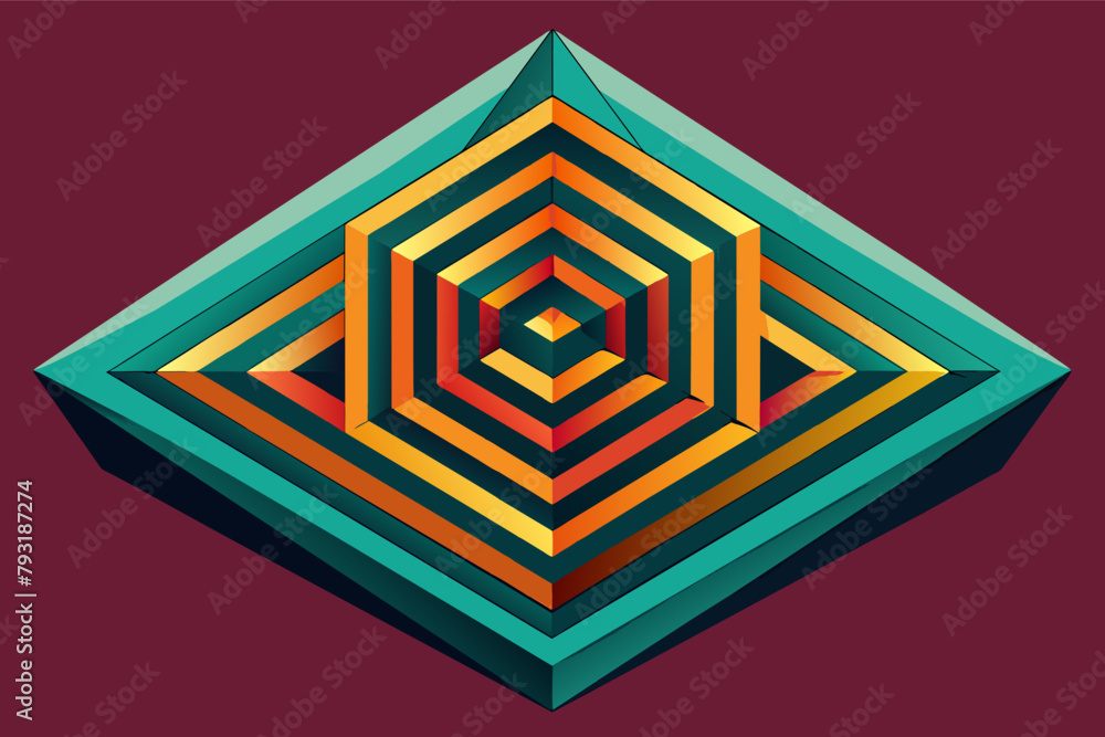 Aufkleber a classic geometric shape transformed into a mesmerizing kaleidoscope pattern.
