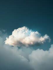 Fototapeta premium white cloud with neon light in the sky.