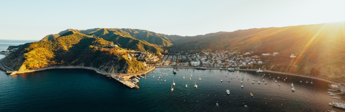 Ultra Wide Panorama of Avalon and Catalina Island