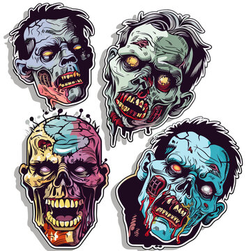 vector zombie multicolored on a white background .Generative AI