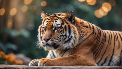 A Regal Tiger on a Blurred Bokeh Background