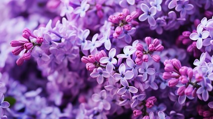 Macro shot showcasing the delicate details and soft purple hues of fresh lilac flowers, representing spring and renewal