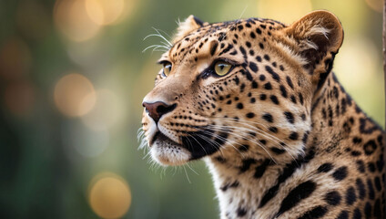 A Graceful Leopard on a Blurred Bokeh Background