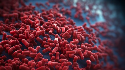 A close-up digital illustration of red blood cells, highlighting the details and structure of the cells