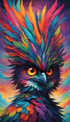 Obraz premium Abstract bird artwork with contrasting color palette, Generative AI.
