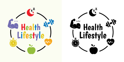 Health Lifestyle, Word Cloud Art, Wall Décor, Wall Branding, Vinyl Decal Sports Motivational Print Art