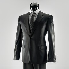  Mannequin wearing Black Suit , Ai generated