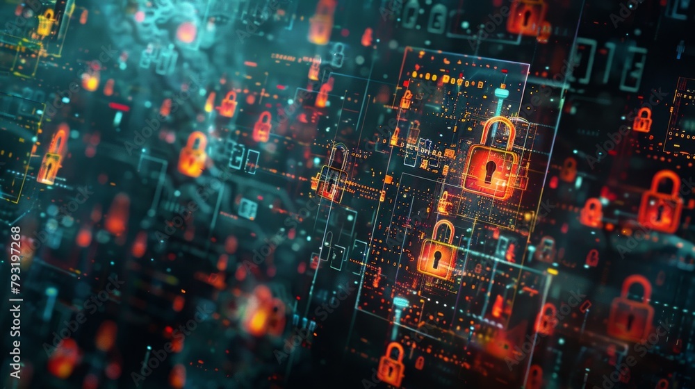 Poster interconnected network of unique digital encryption locks