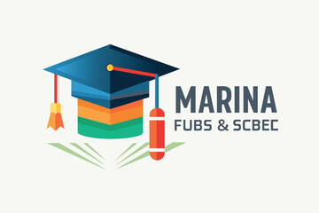 A graduation cap and tassel placed on a clean white surface, Learning for success graduation, mba, Simple and minimalist flat Vector Illustration