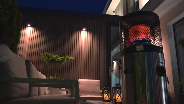 Cozy Backyard Patio in the Evening 