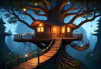 Fantasy an 8k intricately designed treehouse villa (4)
