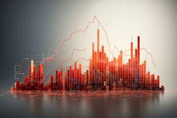 Naklejka premium Stock Market Investment Graph - Bullish Trend on White Background
