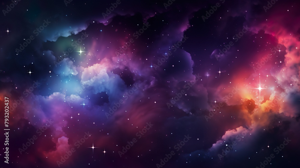 Canvas Prints a visually stunning depiction of interstellar cloud formations, illustrating the dynamic and colorfu