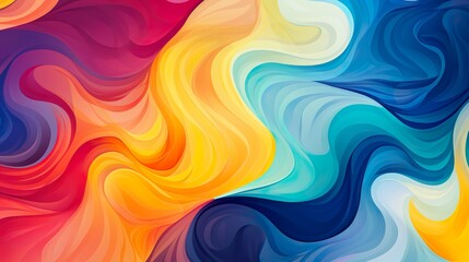 Obraz premium An energetic blend of wavy colors transitioning through red, orange, blue, and violet tones denoting movement and creativity
