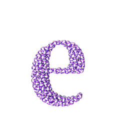 Symbol made of purple volleyballs. letter e