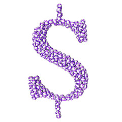 Symbol made of purple volleyballs