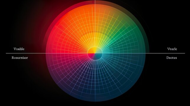 A detailed circular color wheel graphic with various hues and shades with labeled sections for precise reference