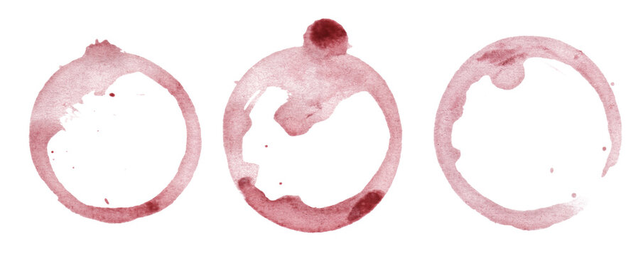 Wine glass mark isolated on white background. Hand drawn illustration.