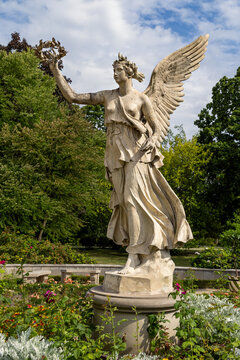 Angel statue in the gardens of the Royal Palace of Wilanów, Warsaw, Poland