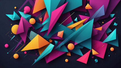 Dynamic Overlapping Geometric Elements Vector Art for Abstract Background.