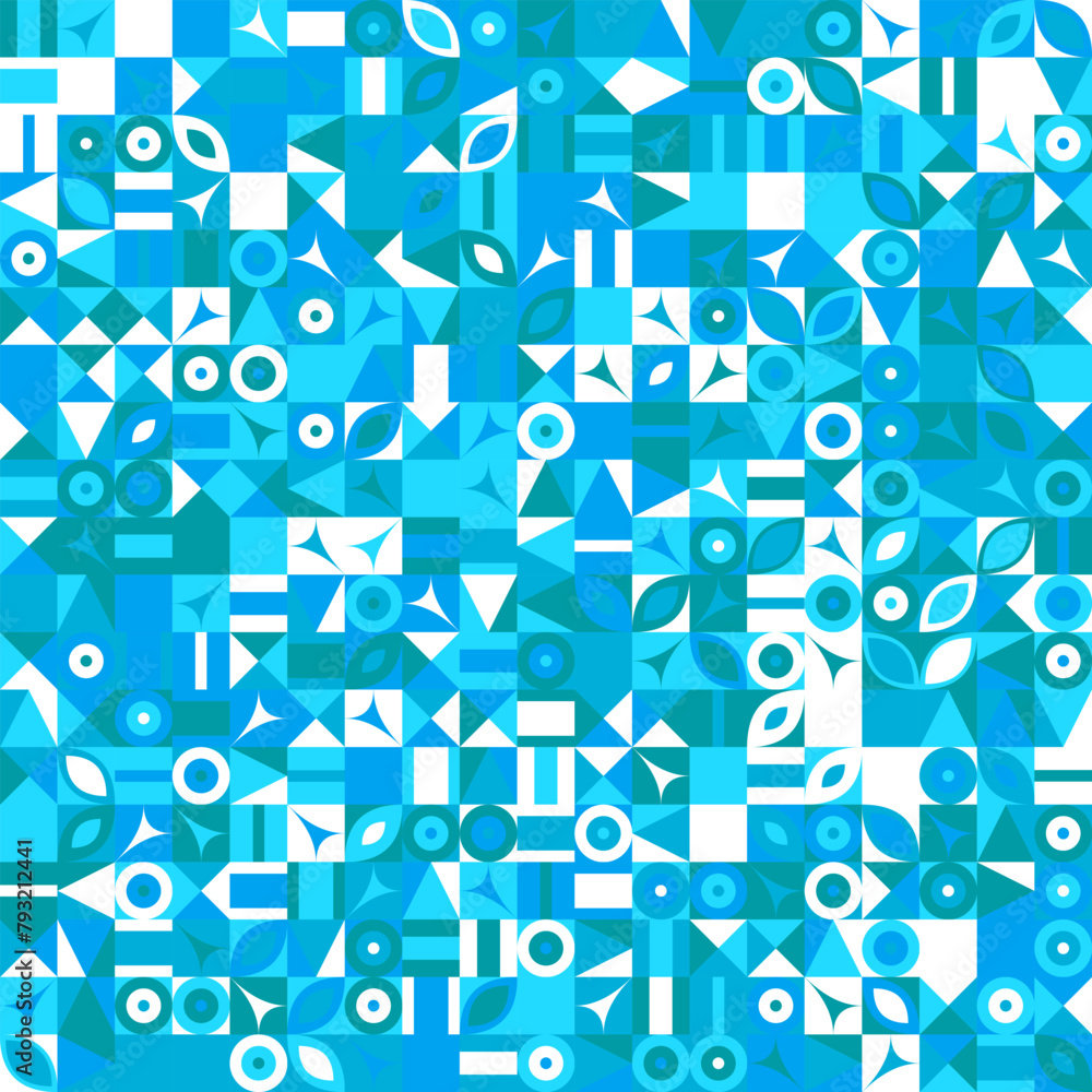 Poster chaotic random mosaic pattern background - colorful abstract vector design