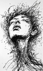 Sketch of a the manifestation of anxiety 56