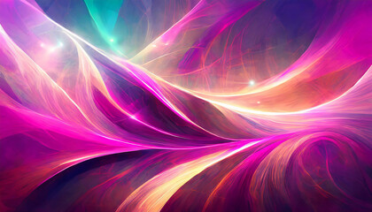 Obraz premium Colorful glowing background in shades of purple and pink. Vivid abstract wavy pattern.