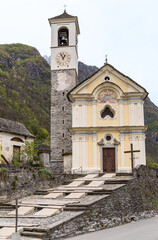 The parish church of Santa Maria degli Angeli in Lavertezzo, Verzasca valley, Locarno district,...