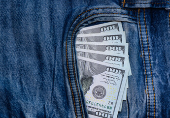U.S. dollars in the back jeans pocket 1