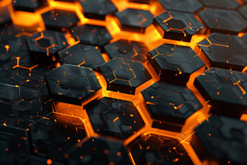 Fototapeta premium Modern science visualization background with hexagon patterns, designed for sports, technology, modern science, covers 
