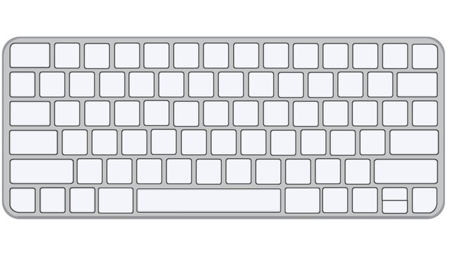 Keyboard, Apple keyboard, keyboard isolated on white, keyboard, white keyboard without keys, simple keyboard, ultra HD quality vector illustration, high quality png file, keyboard, computer notepad, 