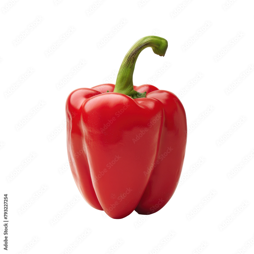 Poster a stunning red pepper stands out against a clean transparent background in this isolated image with 