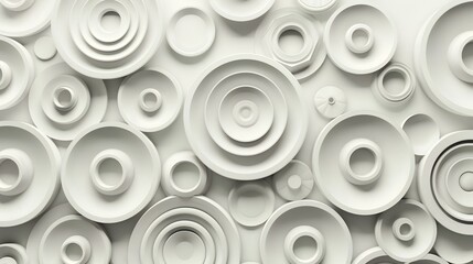 White Circular Background. Abstract Circular Background. 3d Rendering