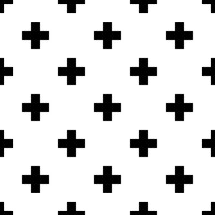 Crosses seamless ornament. Signs illustration. Plusses wallpaper. Folk pattern. Tribal ornate. Ethnic motif. Forms background. Digital paper, textile print, web design, abstract image. Vector artwork.