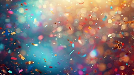A colorful explosion of confetti is scattered across the sky. The bright colors and the way they...