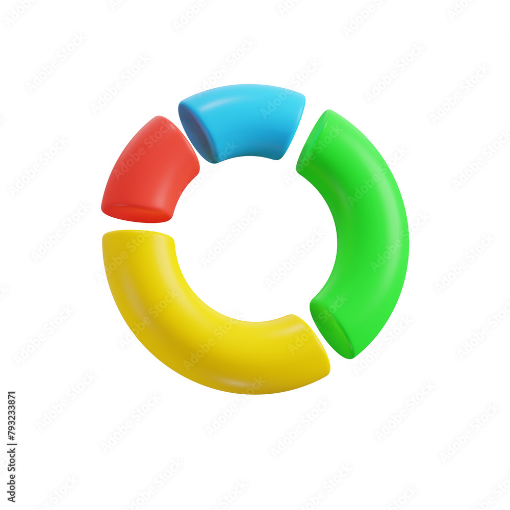 Poster pie chart, 3d icon. 3d object on a transparent background