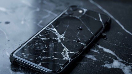 Broken Cell Phone on Table