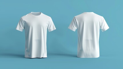 Mockup of a blank collared shirt, showcasing front and back views. This plain t-shirt mockup is designed for tee design presentations for printing purposes, presented in 3D rendering.