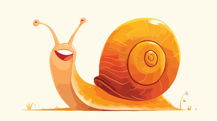 Vector cute pet smiling snail Giant African land sn