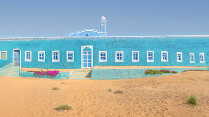 A colourful Nubian house in Aswan, Egypt	