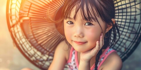  Radiant Young Girl Relishing the Warmth of Summer Surrounded by Vibrant Yellow Flowers in a Blissful Garden, Generative AI