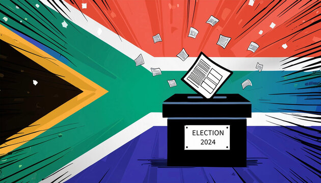 Concept illustration of an election. Voting and ballot box