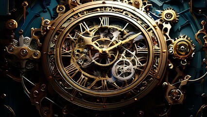Obraz premium A clockwork universe where time dances to its own rhythm