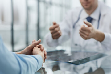 Fototapeta premium the doctor and the patient at the reception are discussing the x-ray