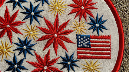 Fototapeta premium Independence Day USA | Fourth Of July | Embroidery | Patch